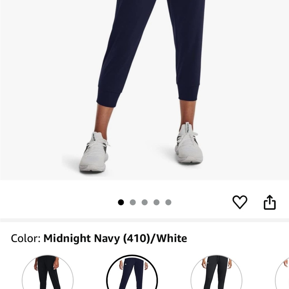 Under Armour Blue and White Track Pants with Modern Fit